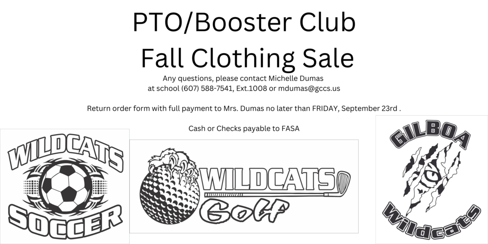 PTO/Booster Club  Fall Clothing Sale