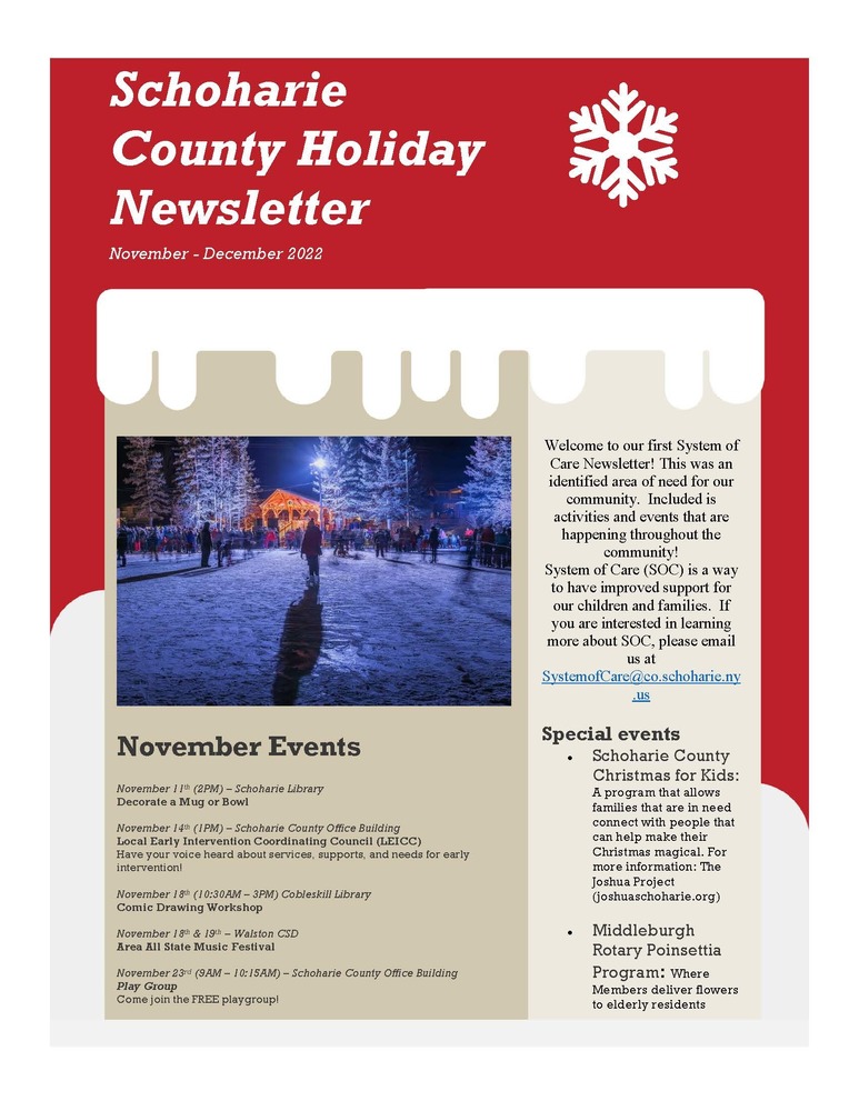 Schoharie County Holiday Newsletter